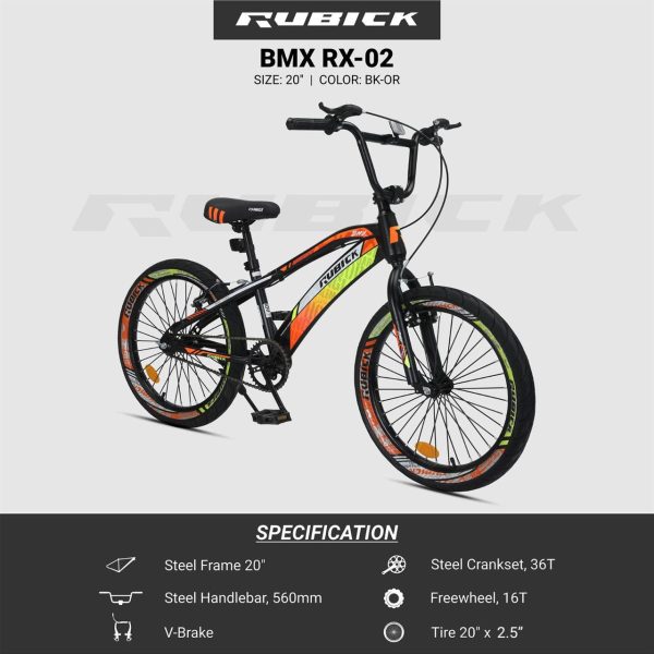 Rubick bmx Type RX 02 dengan Ban Tebal  Bahan Besi Premium