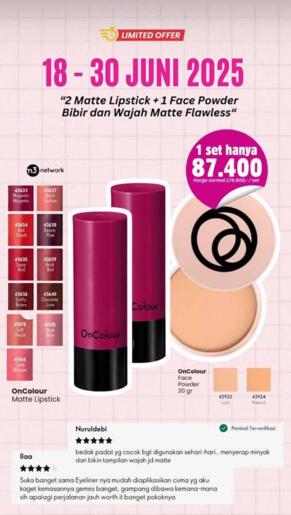 2 Matte Lipstick Plus Face Powder