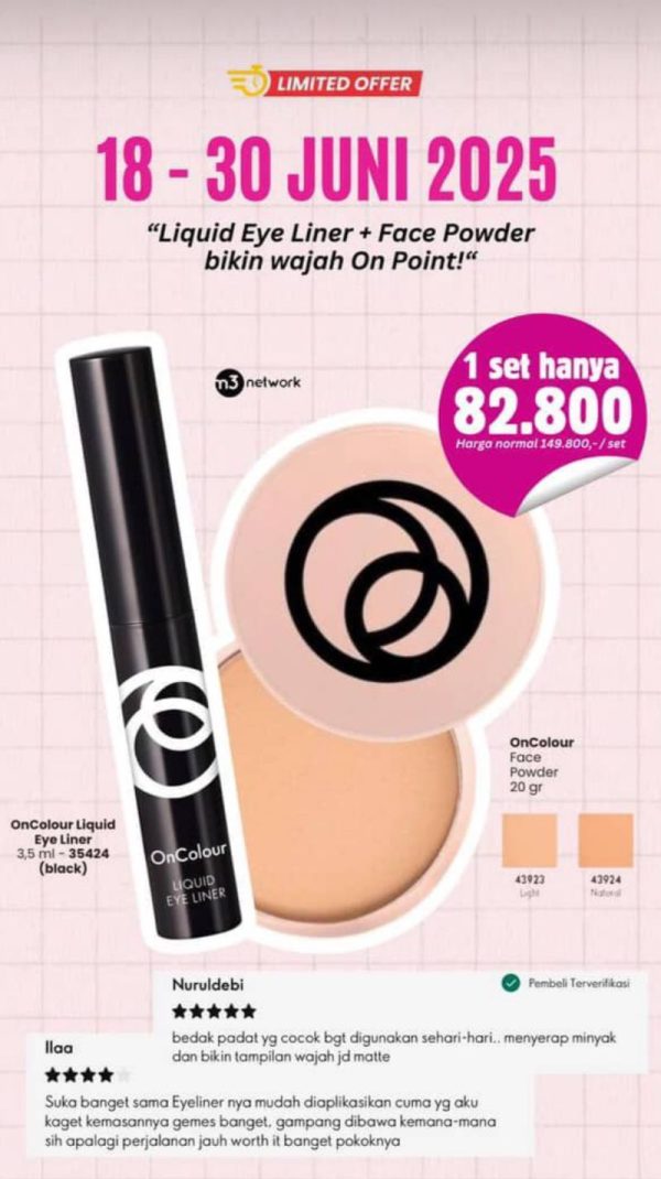 Liquid Eye Liner Plus Face Powder Bikin wajah On Point